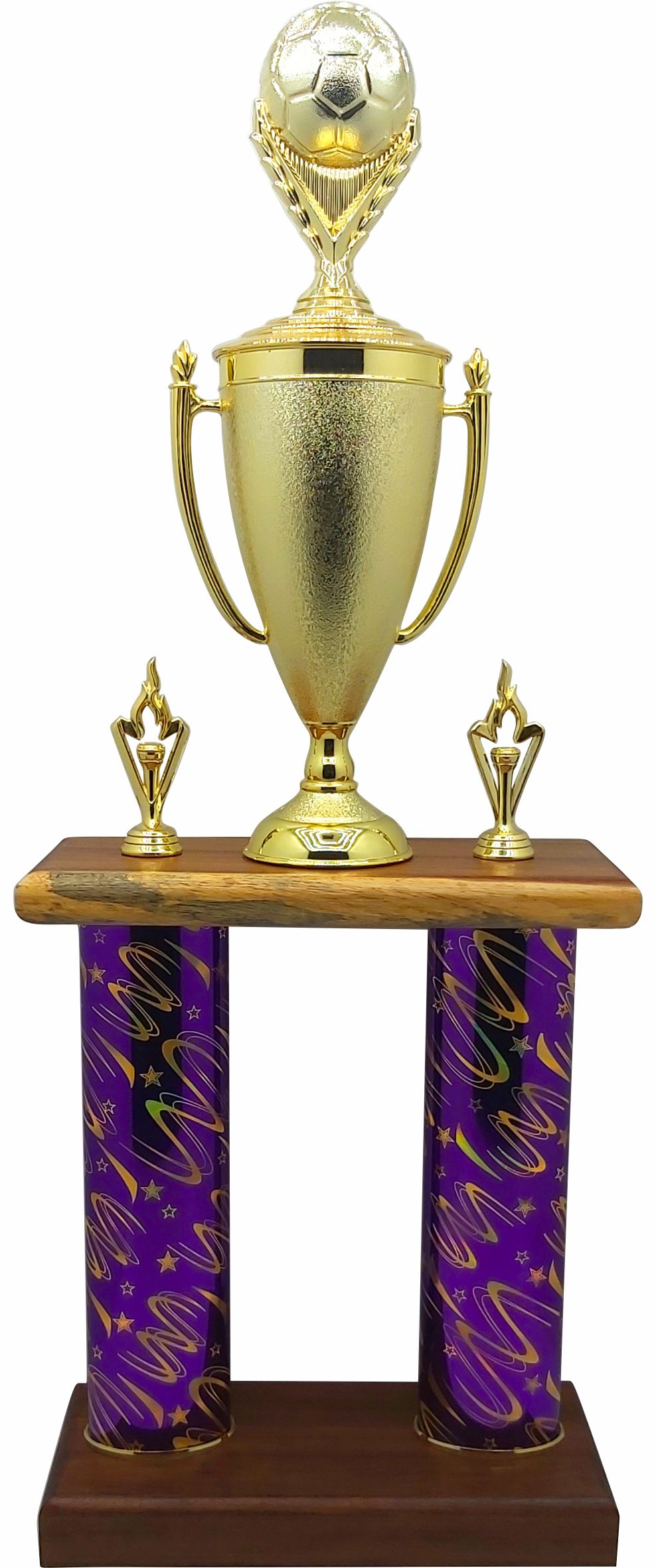 Soccer Male Column Trophy 675mm AVAILABLE IN PURPLE, GREEN AND SILVER