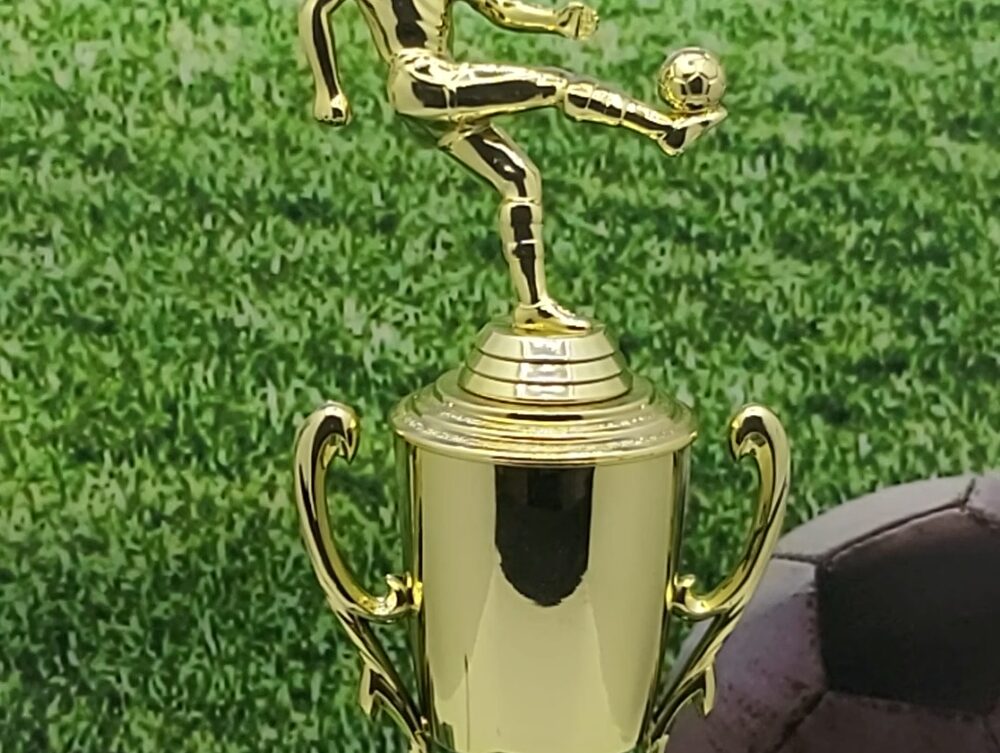 Soccer Kicker Male Trophy 315mm