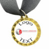 Gold Medal + Sticker 35mm Budget Medal, 25mm Recess With Sticker - Black
