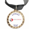 Silver Medal + Sticker 35mm Budget Medal, 25mm Recess With Sticker - Black