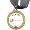 Bronze Medal + Varnished Sticker - 35mm Budget Medal, 25mm Varnished Sticker - Black