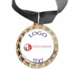 Silver Medal + Varnished Sticker - 35mm Budget Medal, 25mm Varnished Sticker - Black