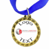 Gold Medal + Sticker 35mm Budget Medal, 25mm Recess With Sticker - Blue