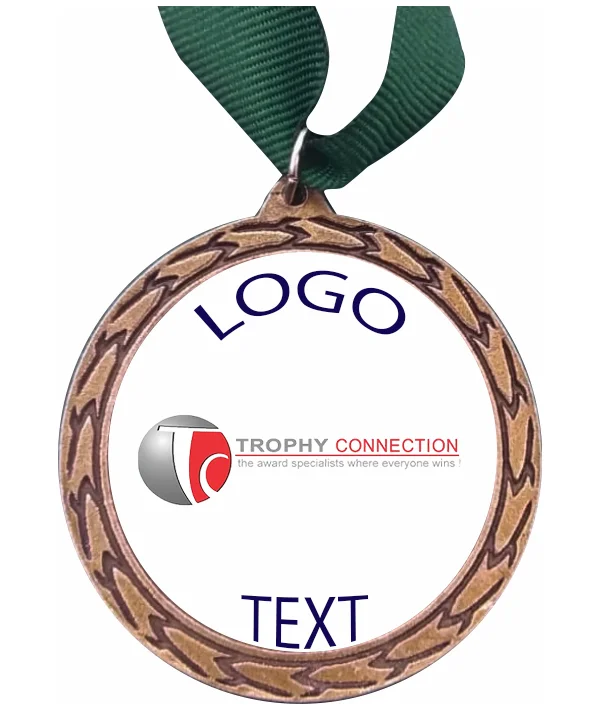Bronze Medal + Varnished Sticker 50mm Budget Medal - 41mm Varnished Sticker
