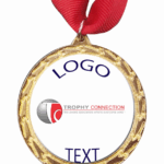 Gold Medal + Varnished Sticker 50mm Budget Medal - 41mm Varnished Sticker