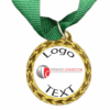 Gold Medal + Sticker 35mm Budget Medal, 25mm Recess With Sticker - Green