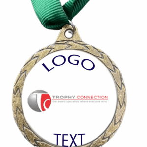 Bronze Medal + Varnished Sticker 50mm Budget Medal - 41mm Varnished Sticker