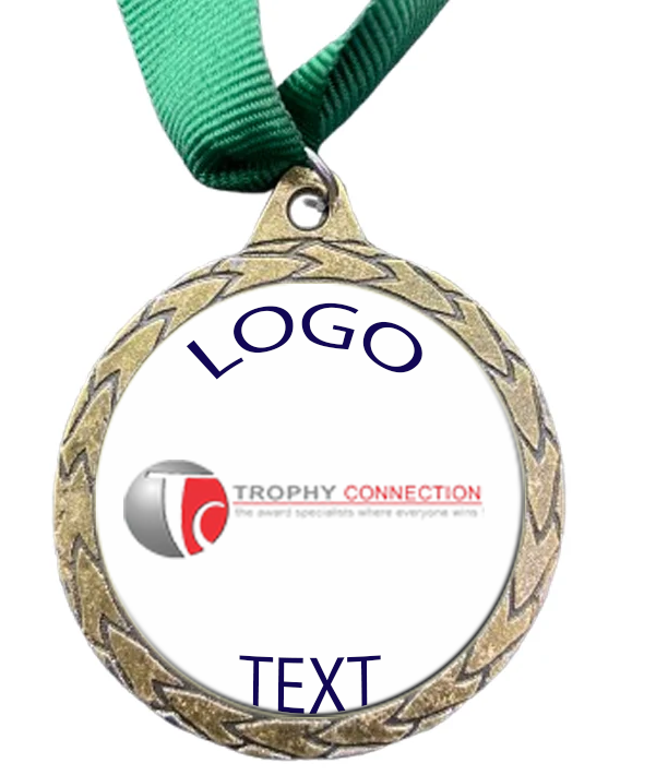 Bronze Medal + Varnished Sticker 50mm Budget Medal - 41mm Varnished Sticker