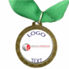 Bronze Medal + Varnished Sticker - 35mm Budget Medal, 25mm Varnished Sticker - Green