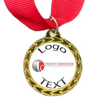 Gold Medal + Sticker 35mm Budget Medal, 25mm Recess With Sticker