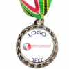 Silver Medal + Varnished Sticker - 35mm Budget Medal, 25mm Varnished Sticker - SA Flag Colors