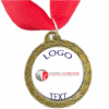 Bronze Medal + Varnished Sticker - 35mm Budget Medal, 25mm Varnished Sticker - Red