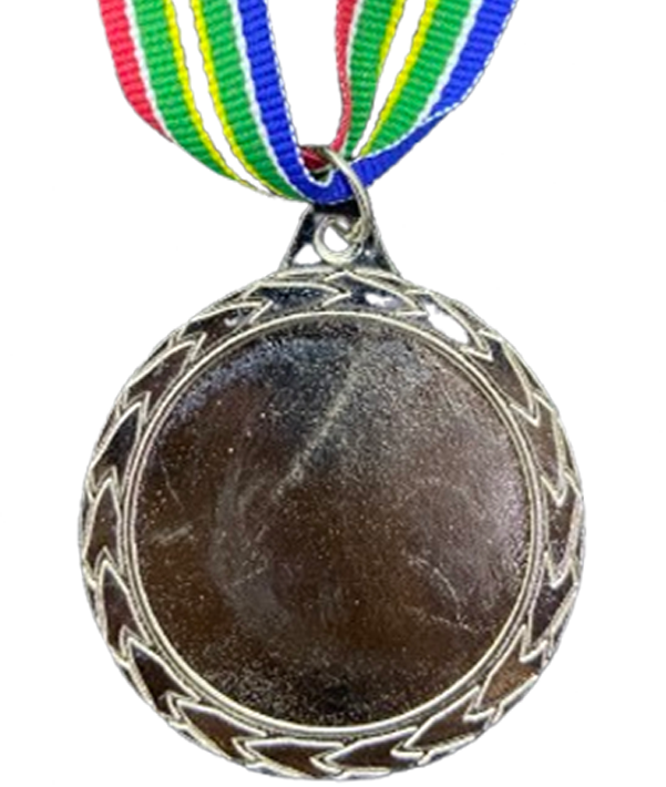 Silver Plain Medal 50mm budget recess, 41mm Recess - SA Flag Colors
