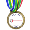 Bronze Medal + Varnished Sticker 50mm Budget Medal - 41mm Varnished Sticker - SA Flag Colors