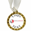 Gold Medal + Sticker 35mm Budget Medal, 25mm Recess With Sticker - White