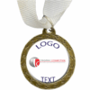 Bronze Medal + Varnished Sticker - 35mm Budget Medal, 25mm Varnished Sticker - White