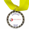 Silver Medal + Sticker 35mm Budget Medal, 25mm Recess With Sticker - Yellow