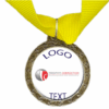 Bronze Medal + Varnished Sticker - 35mm Budget Medal, 25mm Varnished Sticker - Yellow