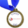 Bronze Medal + Varnished Sticker - 35mm Budget Medal, 25mm Varnished Sticker - Blue
