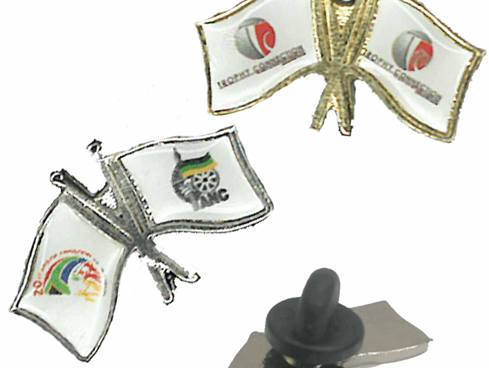 Lapel Pin Double Flag 30mm x 20mm