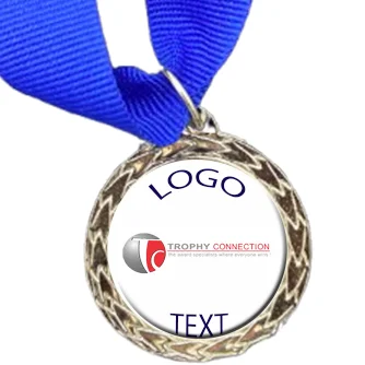 Silver Medal + Varnished Sticker - 35mm Budget Medal, 25mm Varnished Sticker