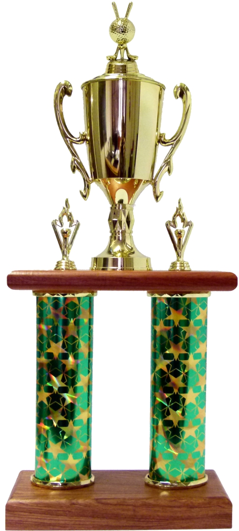 Golf Ball & Clubs Column Trophy 625mm