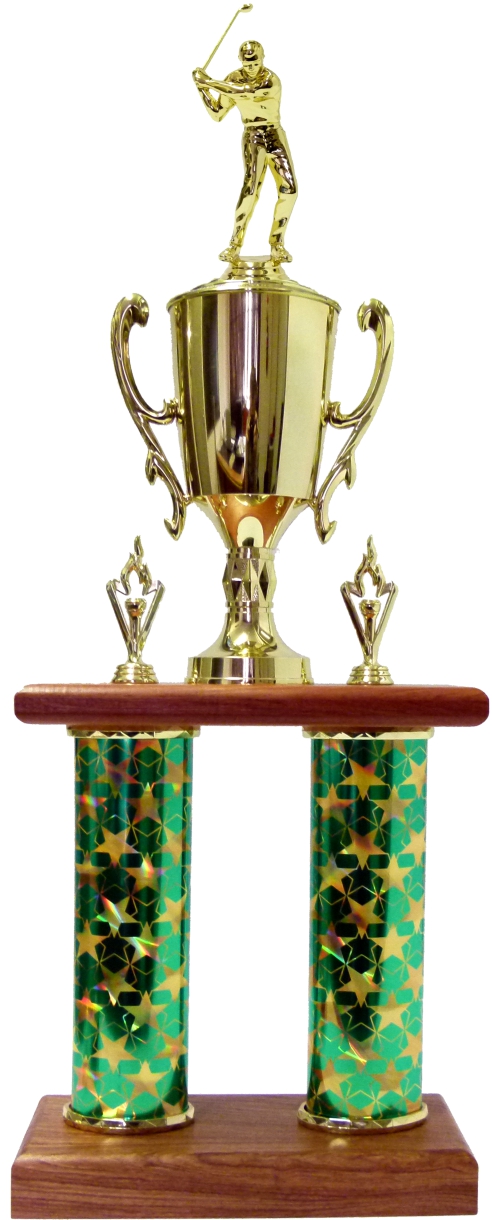 Golf Male Column Trophy 690mm