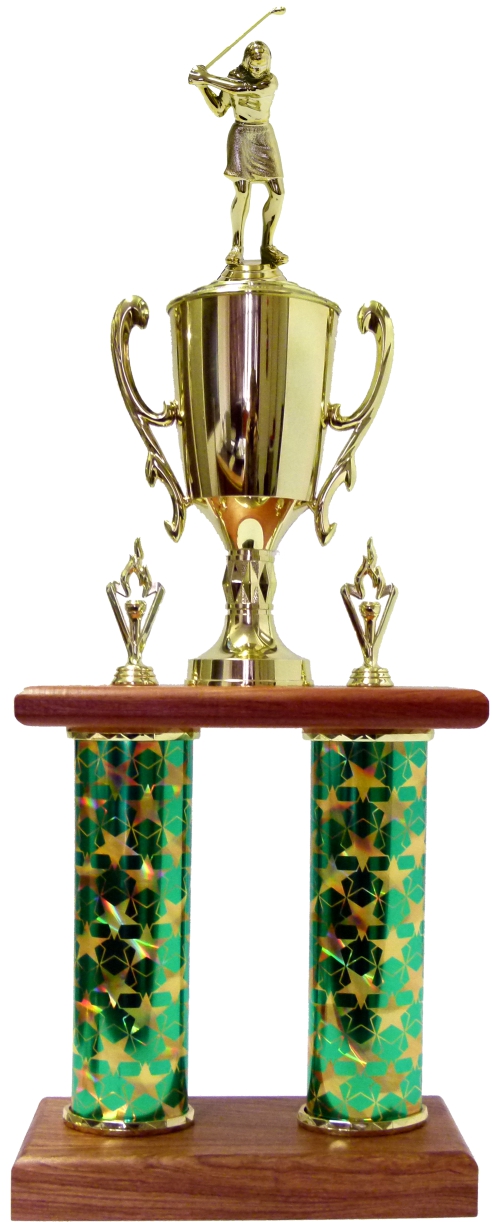 Golf Female Column Trophy 690mm