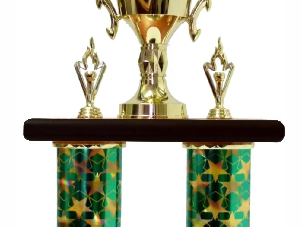 Golf Ball & Clubs Column Trophy 625mm