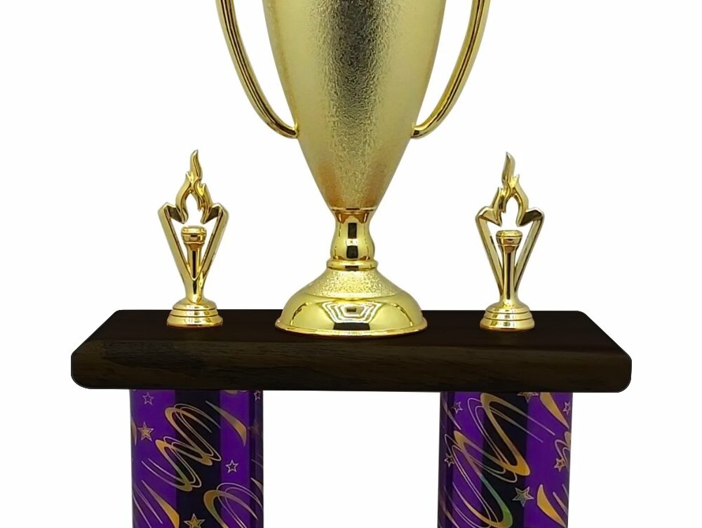 Soccer Male Column Trophy 675mm AVAILABLE IN PURPLE, GREEN AND SILVER